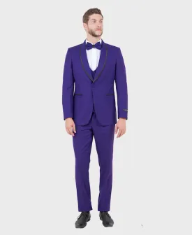 Purple 3 Piece Slim Fit Tuxedo
