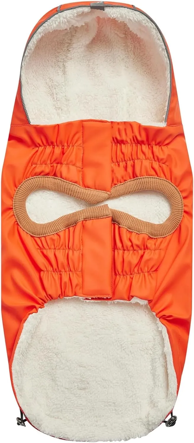 Raincoat for Dogs | Insulated & Reflective Waterproof Dog Rain Coat Jacket with Adjustable Hood, Neck, Chest | Comfortable & Easy-On Dog Rain Coats for Pets - Orange - Large