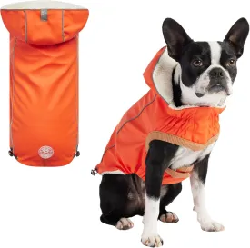 Raincoat for Dogs | Insulated & Reflective Waterproof Dog Rain Coat Jacket with Adjustable Hood, Neck, Chest | Comfortable & Easy-On Dog Rain Coats for Pets - Orange - Large