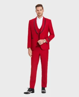 Red 3 Piece Slim Fit Tuxedo