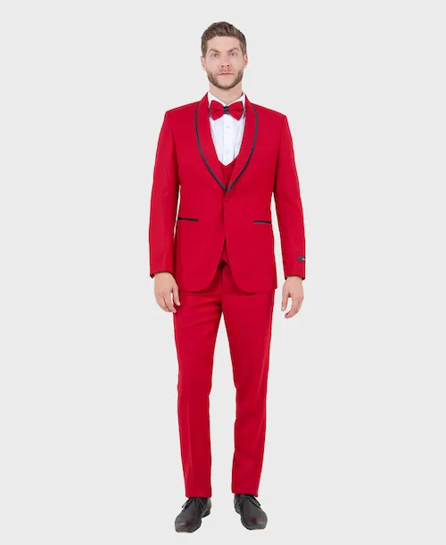 Red 3 Piece Slim Fit Tuxedo