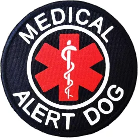 Reflective Service Dog Patch, EMS EMT Medical Alert Dog Tactical Military Hook & Loop Patches for Service Dog Vests