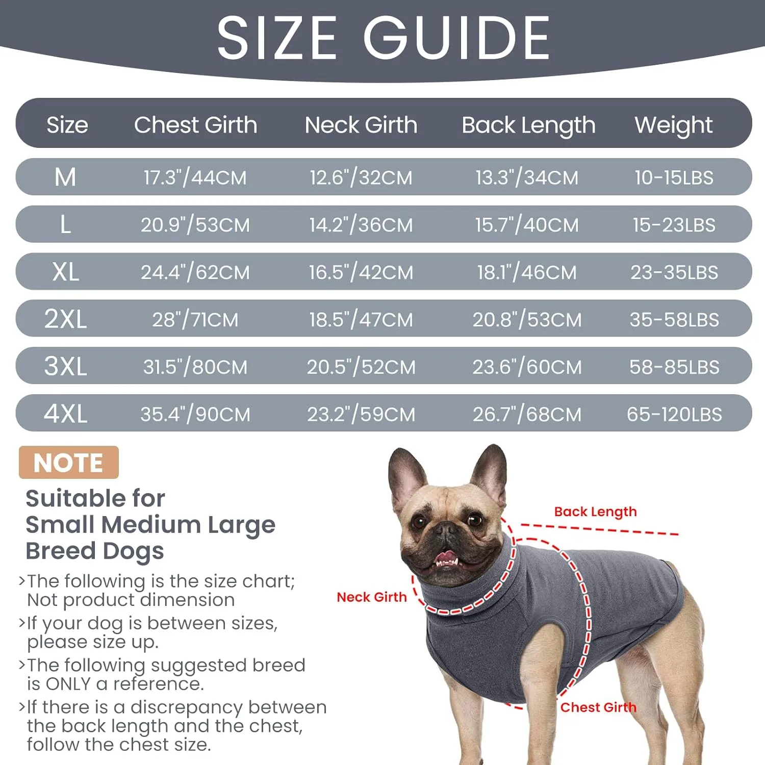 ROZKITCH Dog Sweaters Soft Fleece Pullover Sweatshirt Pajamas, Turtleneck Warm Pet Cold Weather Jacket Stretchy Vest Jumpsuit Apparel Outfit Clothes for Small Medium Large Dogs Walking Sleep Grey XL