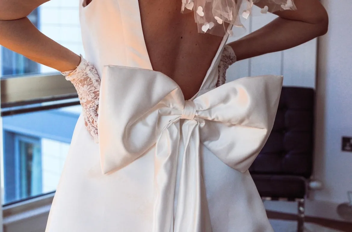 Sample Bow Mini Wedding Dress