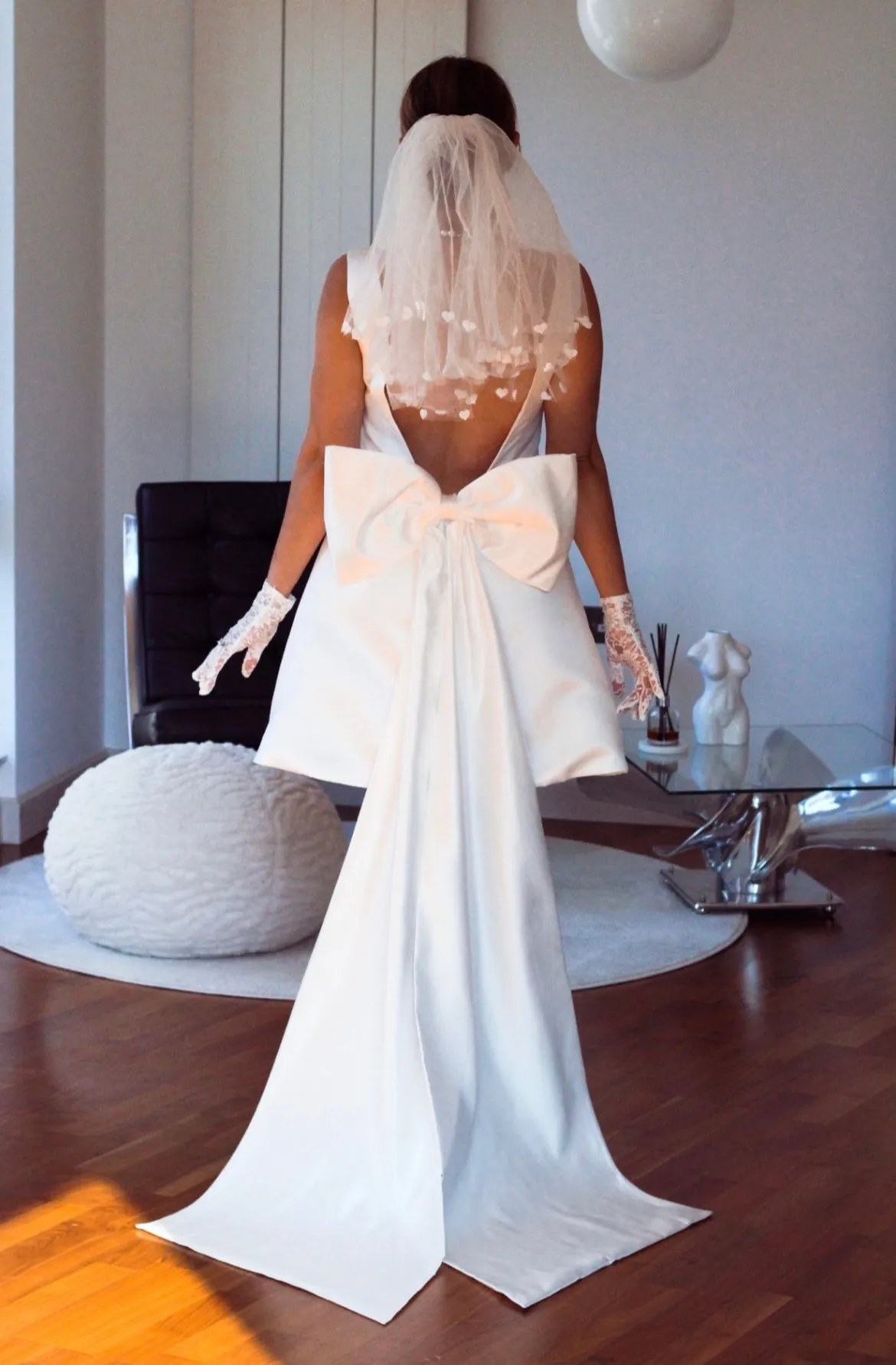 Sample Bow Mini Wedding Dress