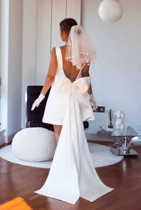 Sample Bow Mini Wedding Dress