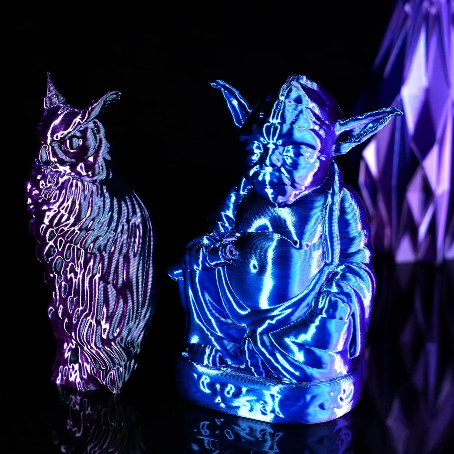 Silk Tri-Color PLA FilamentCoextrusion PLA Filament 1.75mm,  /-0.03mm, 1KG/Roll, Silk PLA Blue & Purple & Black