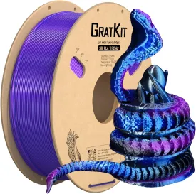 Silk Tri-Color PLA FilamentCoextrusion PLA Filament 1.75mm,  /-0.03mm, 1KG/Roll, Silk PLA Blue & Purple & Black