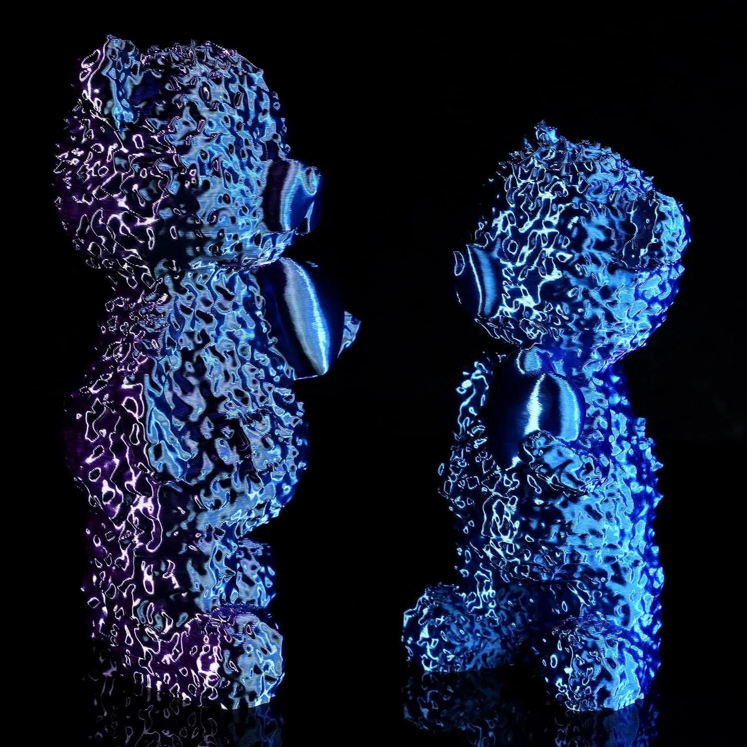 Silk Tri-Color PLA FilamentCoextrusion PLA Filament 1.75mm,  /-0.03mm, 1KG/Roll, Silk PLA Blue & Purple & Black
