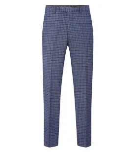 Skopes Enzo Blue & Navy Check Tailored Trousers