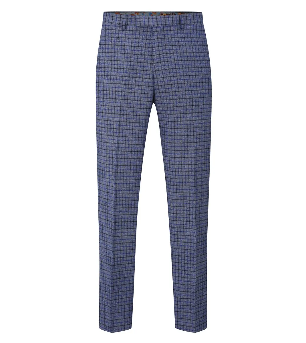 Skopes Enzo Blue & Navy Check Tailored Trousers