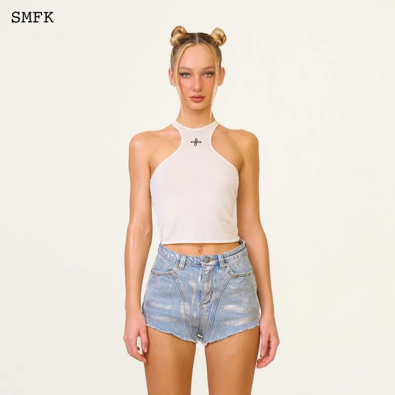 Temple Traditional Halter-Neck Knitted Vest Top