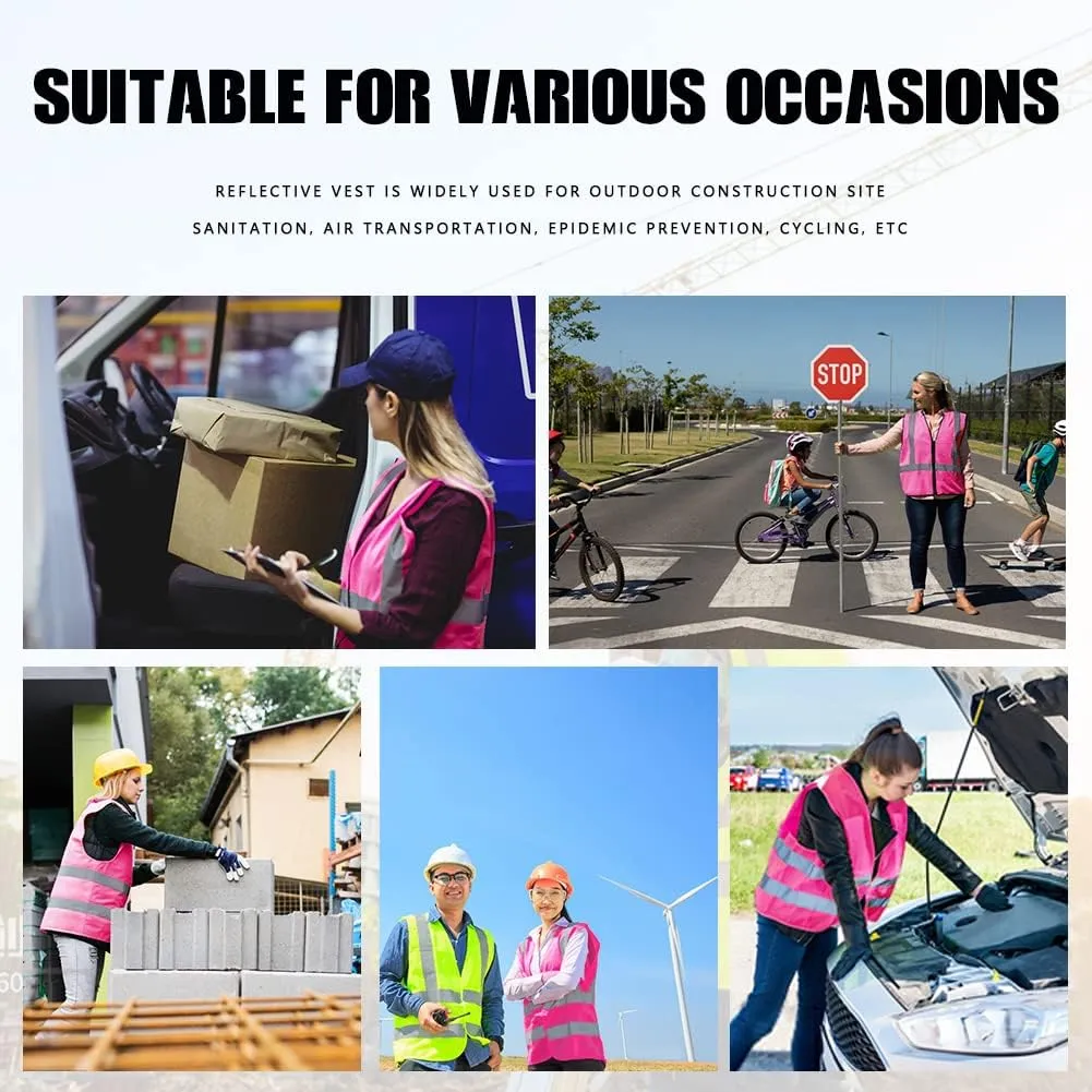 Tydon Guardian Reflective Safety Vest for Women Men High Visibility Security With Pocket Zipper Front Meet ANSI/ISEA Standard