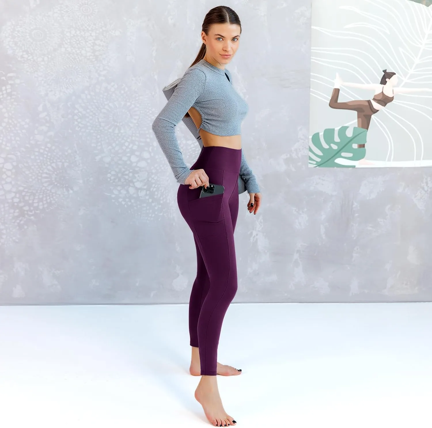 Walifrey Leggings with Pockets for Women, High Waisted Buttery Soft Womens Leggings for Gym Yoga Workout