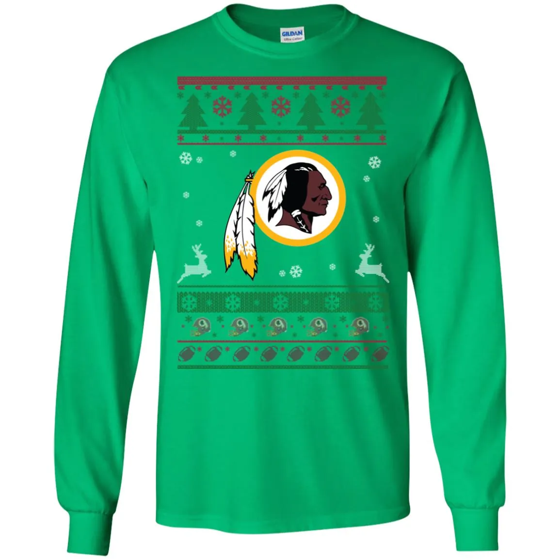 Washington Redskins Logo Football Teams Ugly Christmas Sweater Men Long SLeeve Shirt