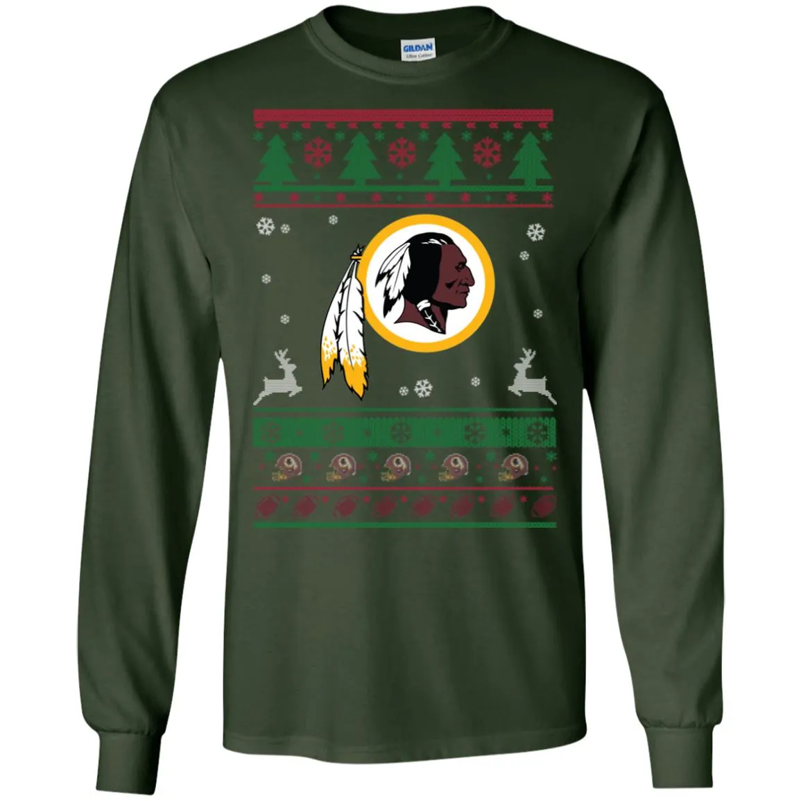 Washington Redskins Logo Football Teams Ugly Christmas Sweater Men Long SLeeve Shirt