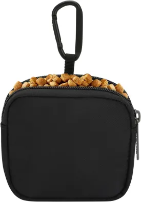 Waterproof Dog Treat Pouch, Small Pocket Sized Pet Training Pouch, Dog Walking Bag Holder with Carabiner, for Puppy Travel or Outdoor Use (1Pcs-Black)